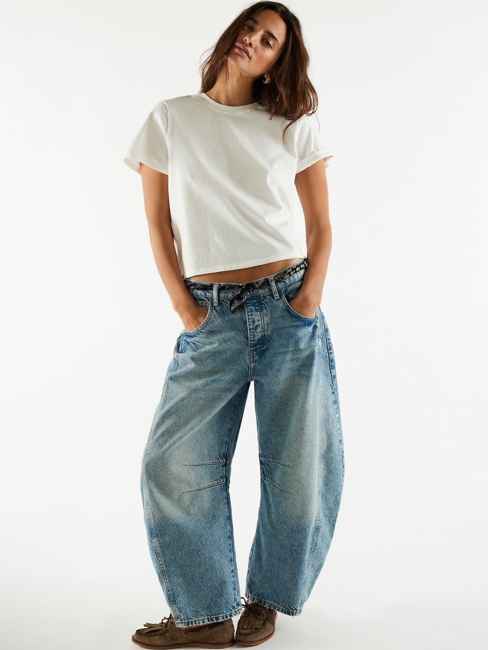 We the free good luck mid-rise barrel jeans ultra light beam size 25